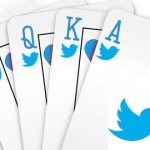 Cards with Twitter logo on them