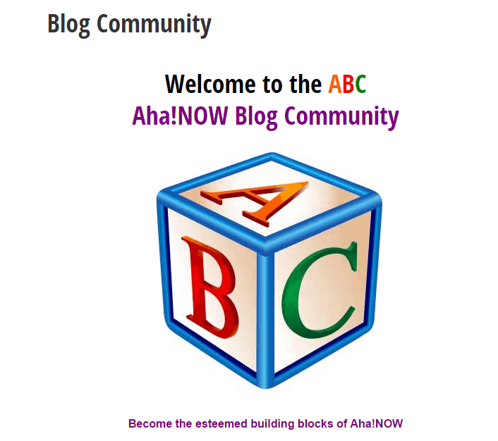 Aha_Now Blog Community screenshot