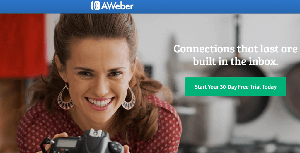 Aweber homepage screenshot