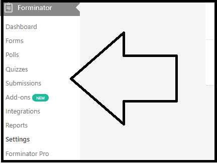 Forminator plugin WordPress menu