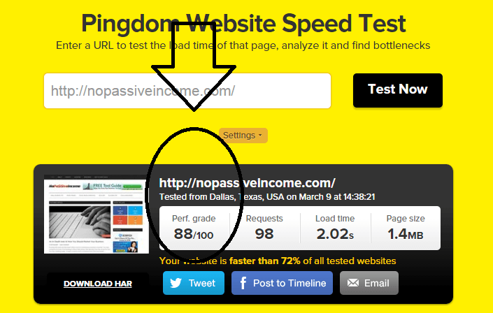 Pingdom testing performance after ShortPixel work