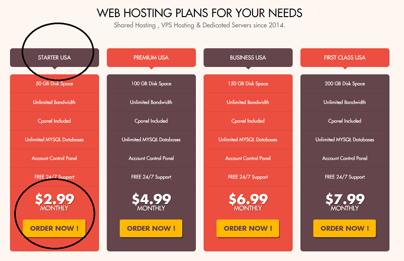 web hosting plans at Temok